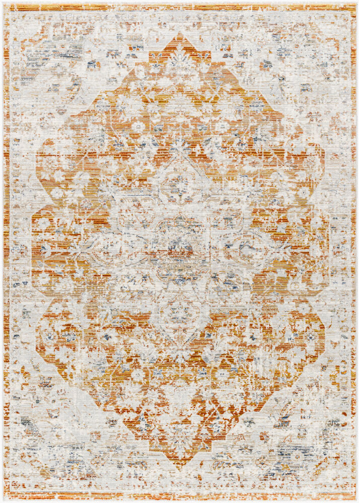 Edmonton Machine Woven Rug — Burnt Orange/Cream