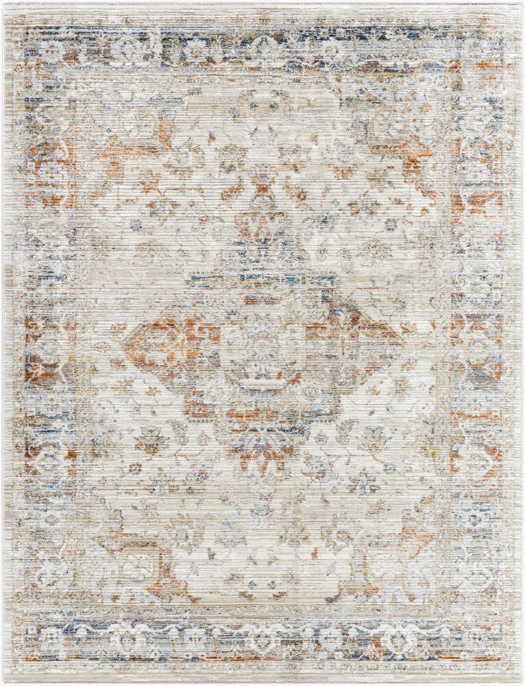 Edmonton Machine Woven Rug — Burnt Orange/Cream