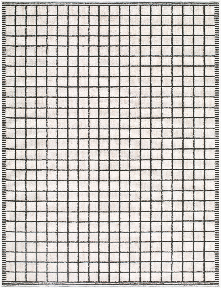 Odeon Machine Woven Rug — Black/Cream