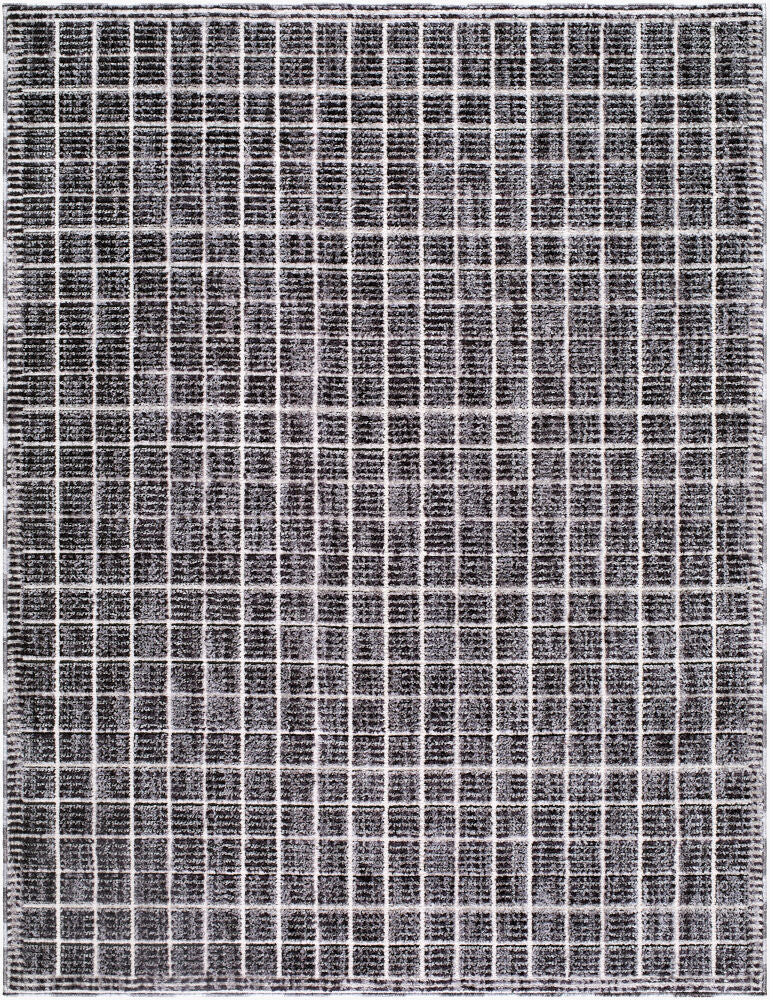 Odeon Machine Woven Rug — Black/Charcoal