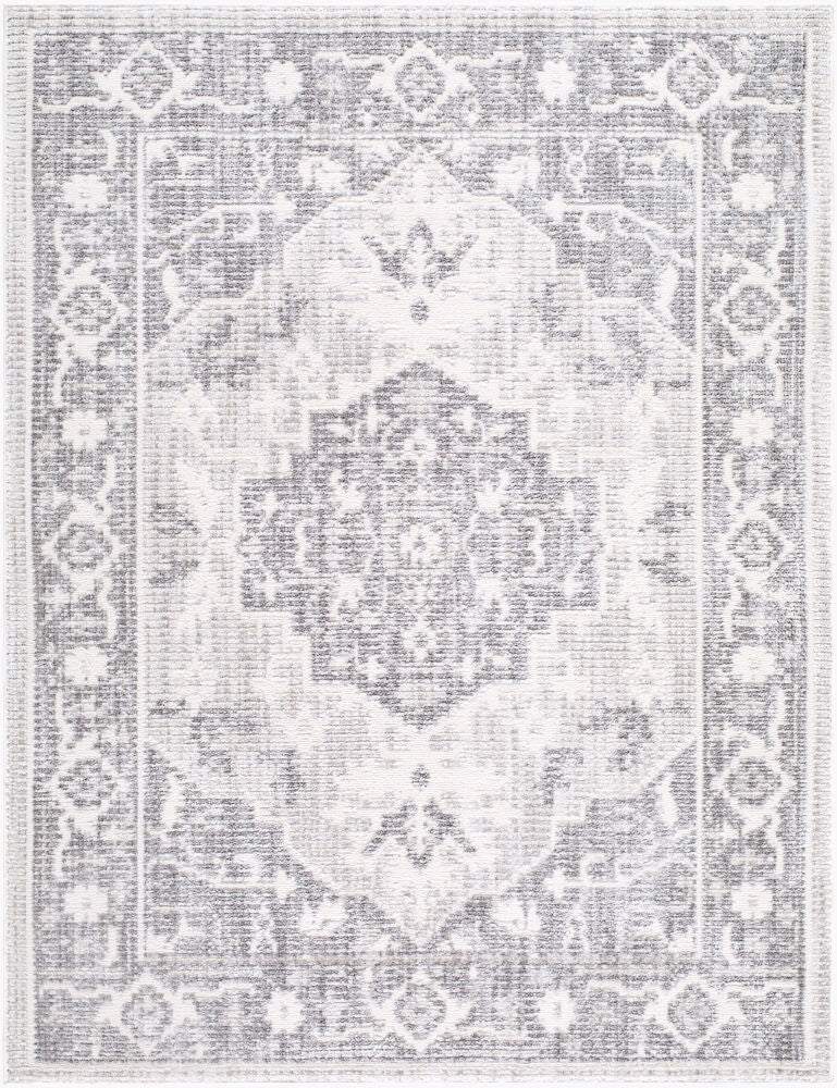Odeon Machine Woven Rug — Charcoal/Cream