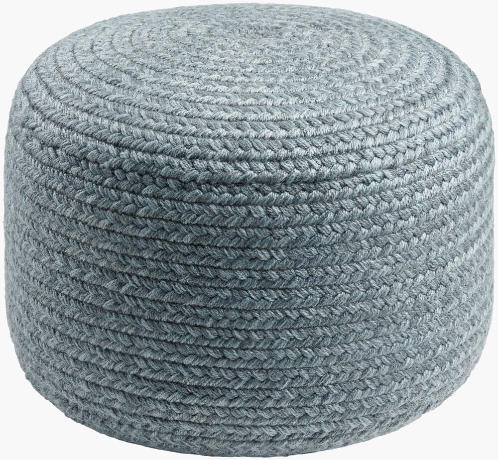 Entwined Pouf — Charcoal/Dusty Sage