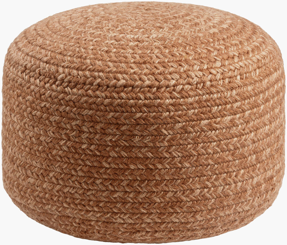 Entwined Pouf — Light Brown/Mauve
