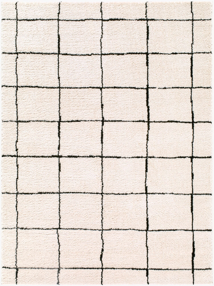 Rivoli Machine Woven Rug — Black/Cream