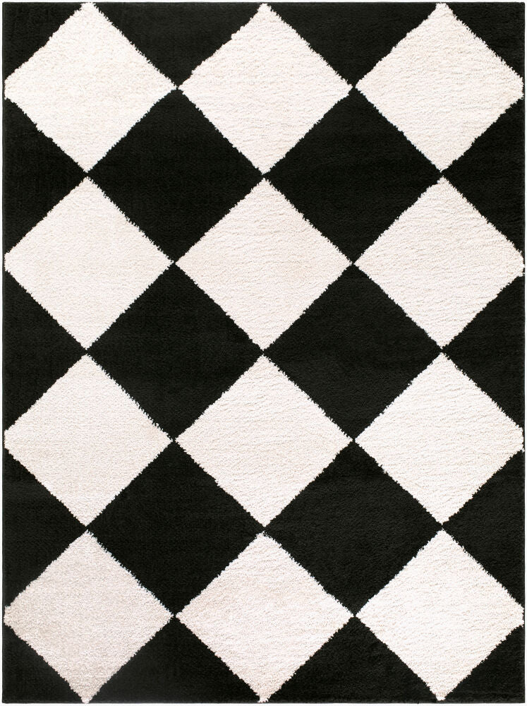 Rivoli Machine Woven Rug — Black/Cream