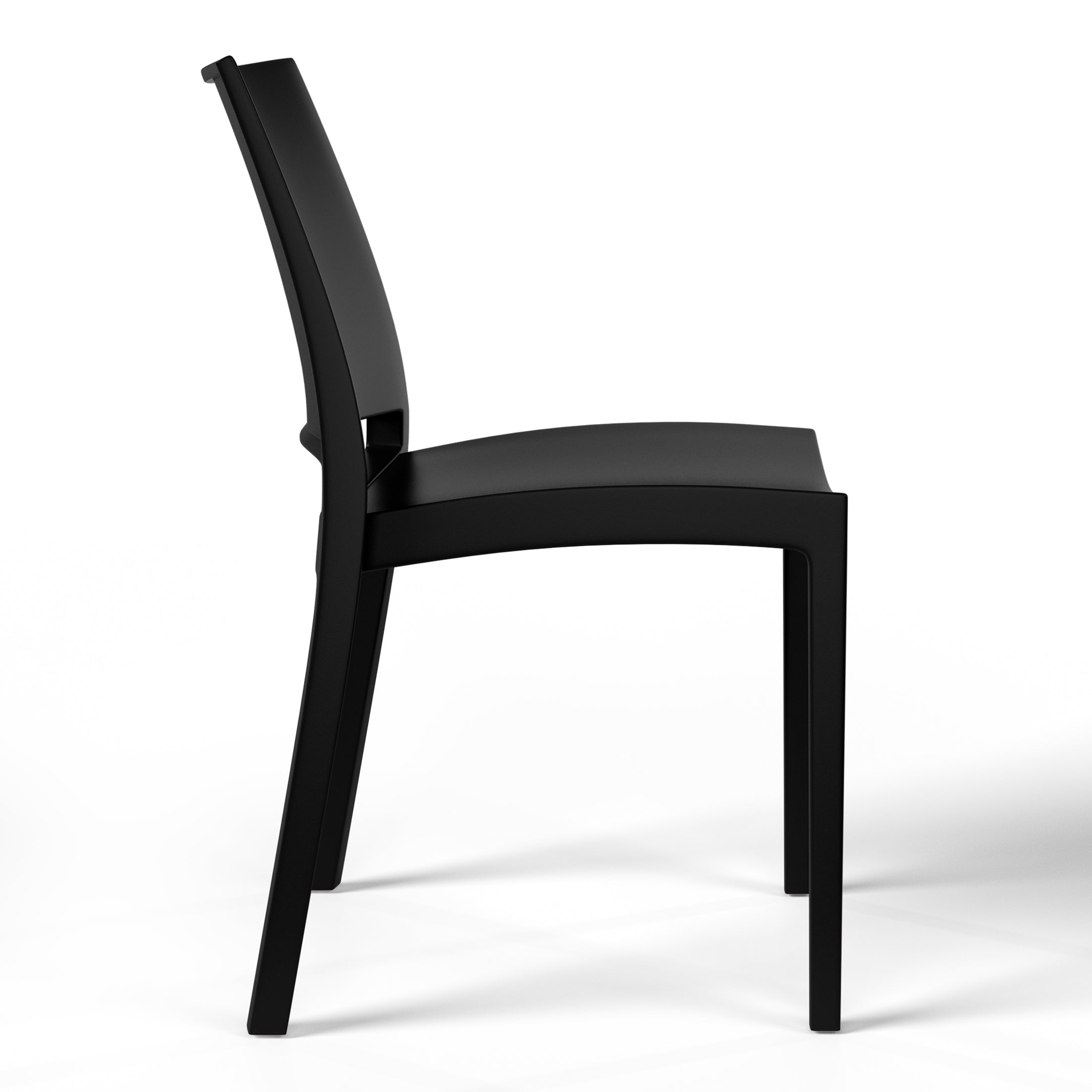 Polyform Stacking Dining Side Chair (Set of 2) Black Seahawk Designs Patio Dining Chairs