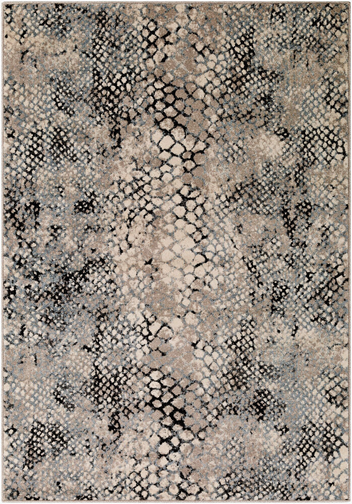 Elise Machine Woven Rug — Black/Cream