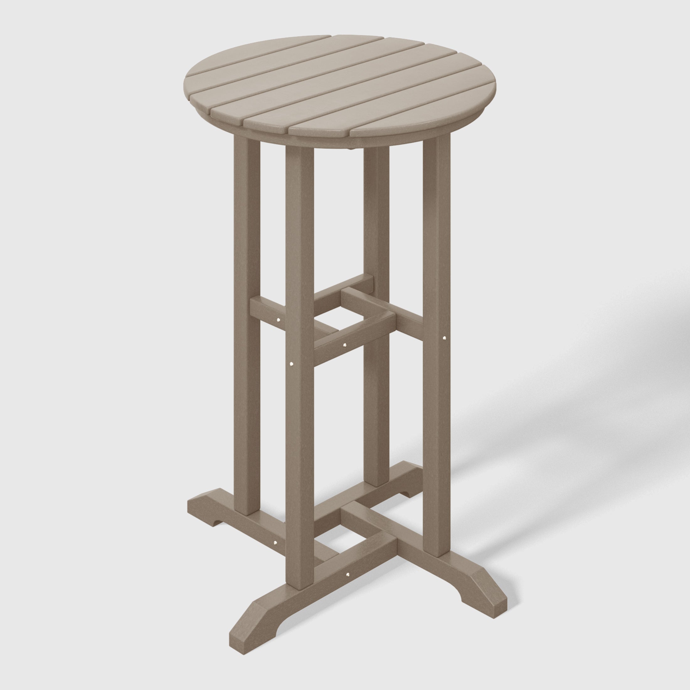 Stockholm All-Weather Outdoor Round Counter Bistro Table (37" Height) Weathered Wood Seahawk Designs Patio Bar Tables