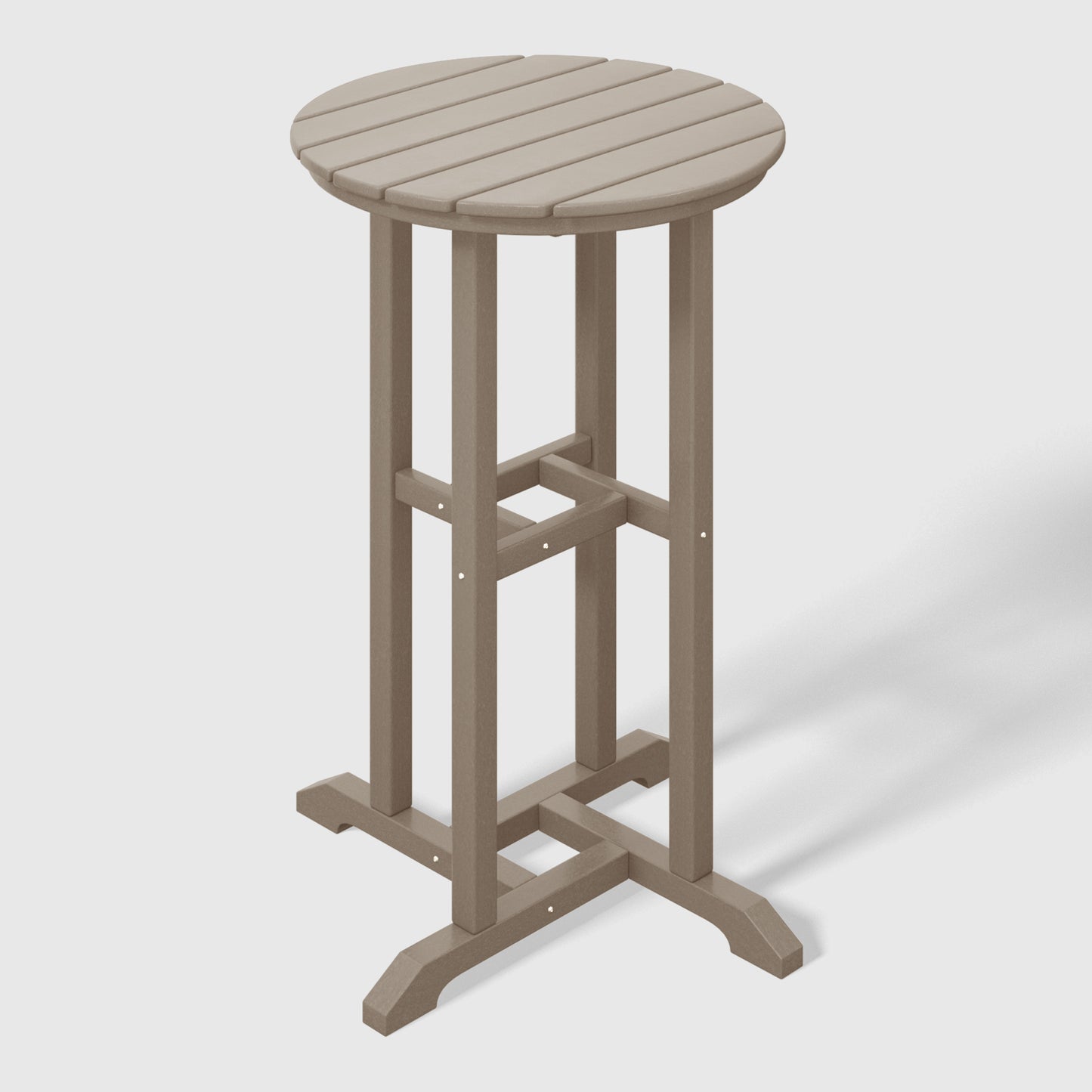 Stockholm All-Weather Outdoor Round Counter Bistro Table (37" Height) Weathered Wood Seahawk Designs Patio Bar Tables