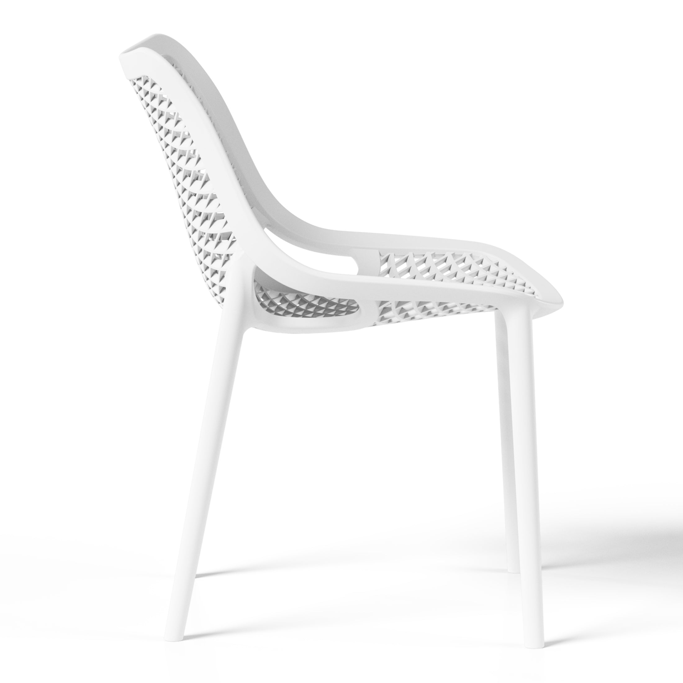 Polyform Stacking Dining Side Chair (Set of 2) White Seahawk Designs Patio Dining Chairs