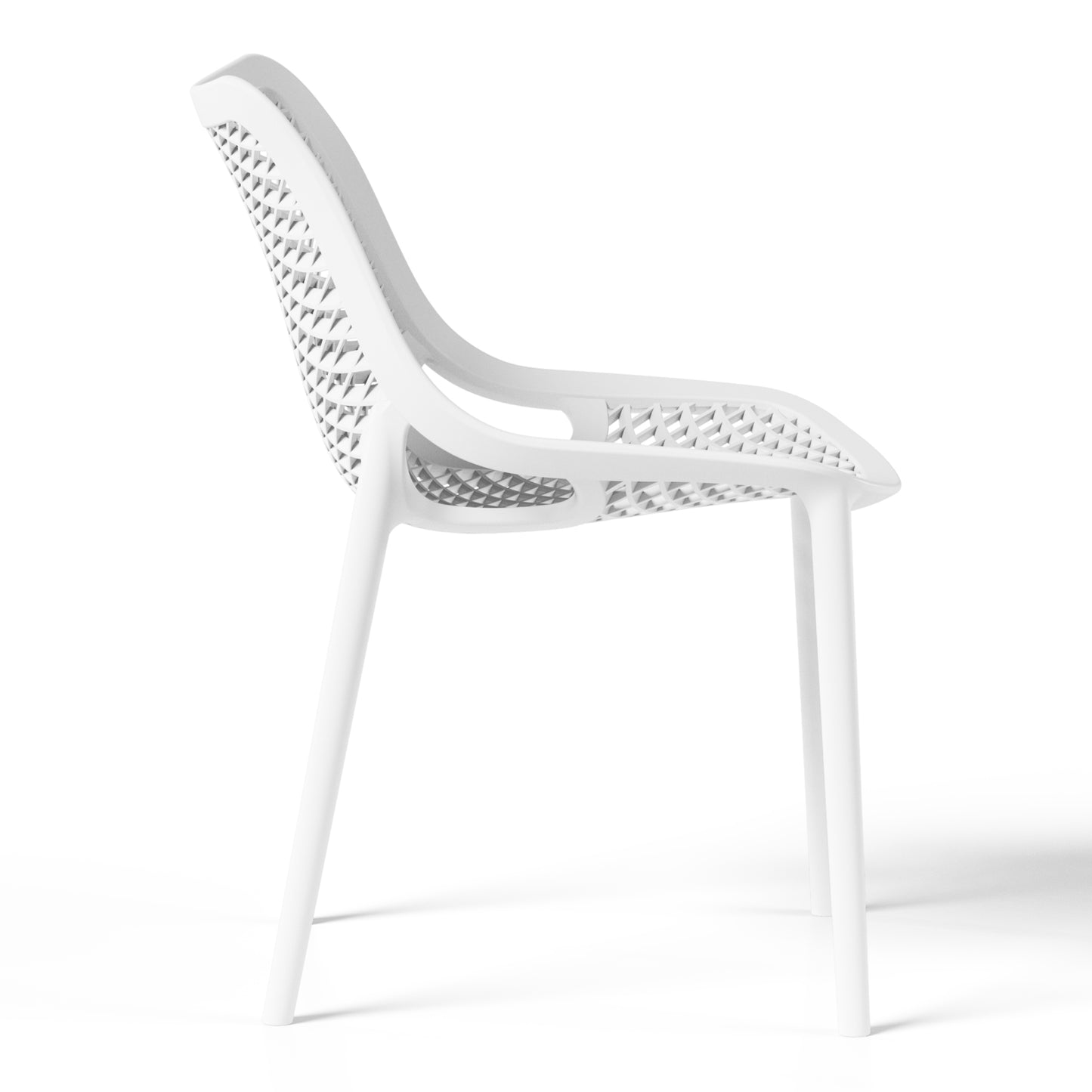 Polyform Stacking Dining Side Chair (Set of 2) White Seahawk Designs Patio Dining Chairs