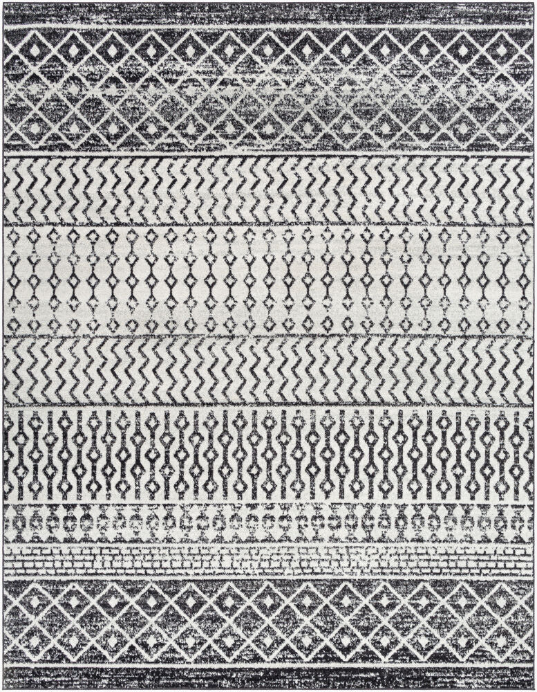 Elaziz Machine Woven Rug — Black/Gray