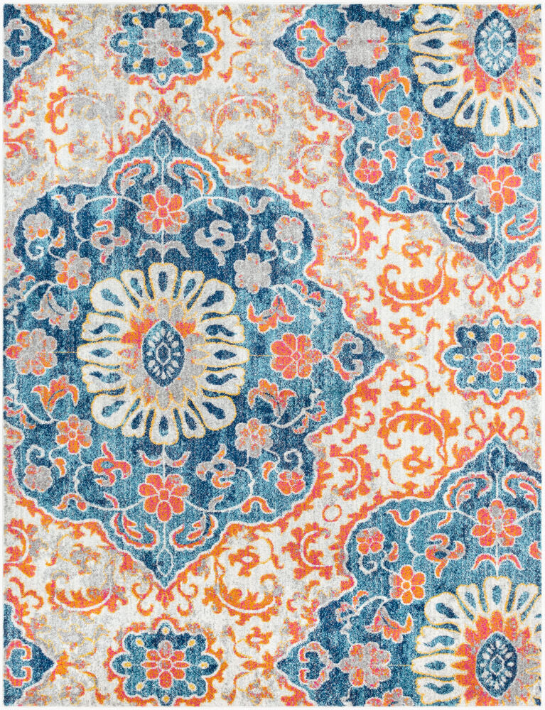 Elaziz Machine Woven Rug — Dark Blue/Fuchsia