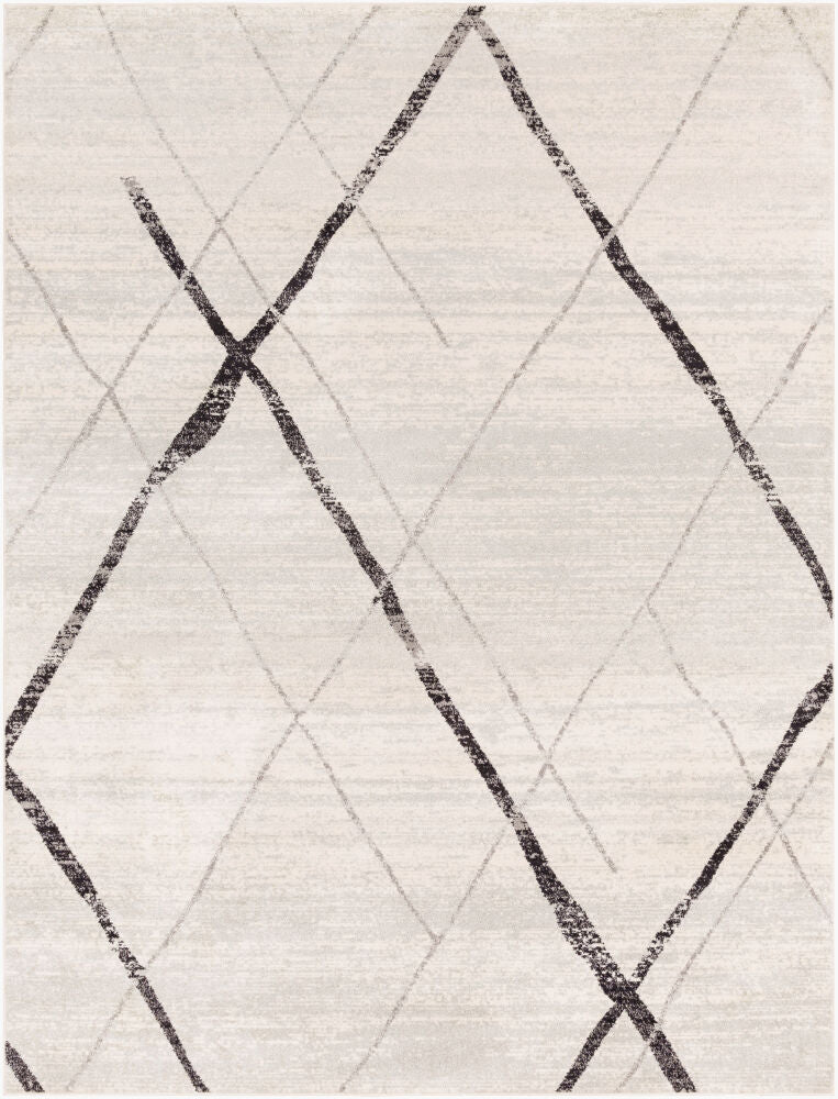 Elaziz Machine Woven Rug — Black/Gray