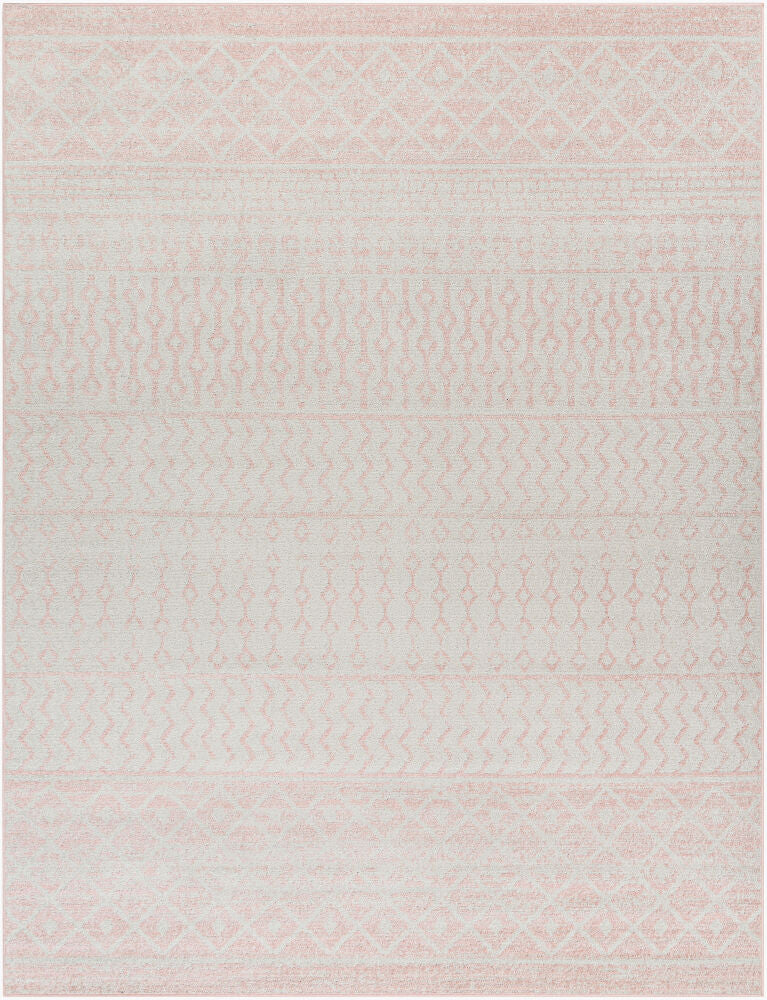 Elaziz Machine Woven Rug — Blush/Light Gray