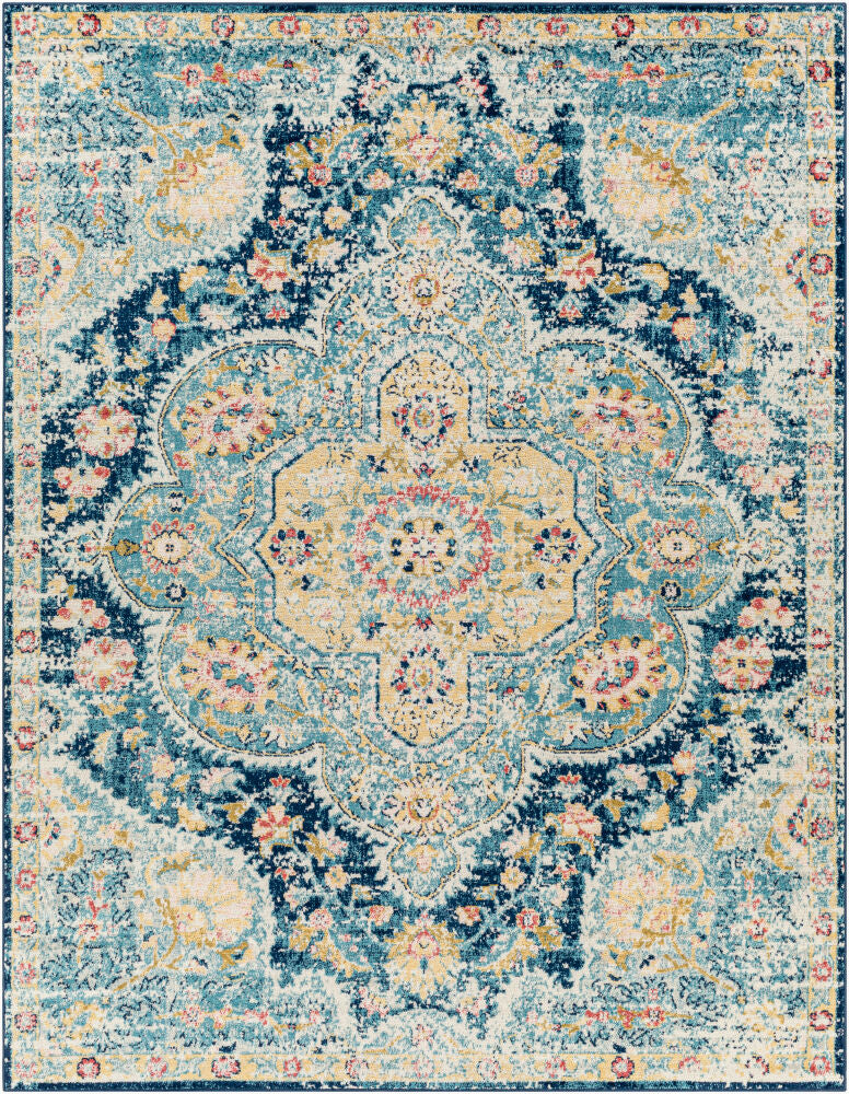 Elaziz Machine Woven Rug — Cream/Light Slate
