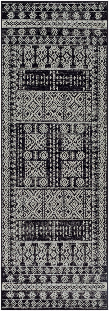 Elaziz Machine Woven Rug — Black/Cream