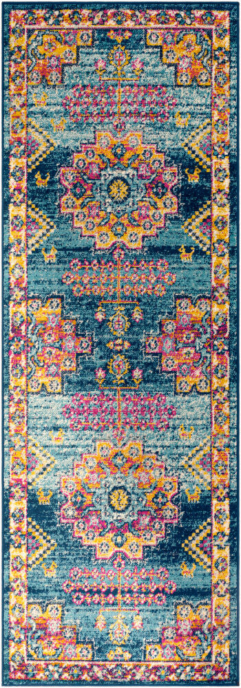 Elaziz Machine Woven Rug — Burnt Orange/Fuchsia