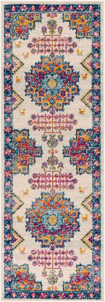 Elaziz Machine Woven Rug — Burnt Orange/Fuchsia