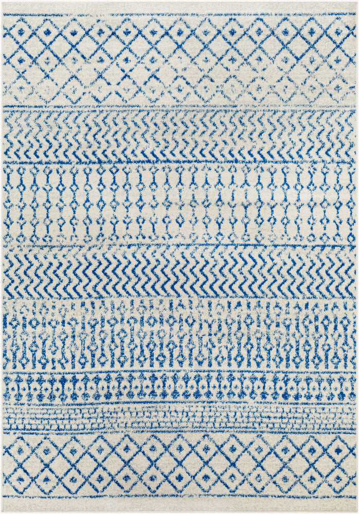 Elaziz Machine Woven Rug — Cream/Dark Blue
