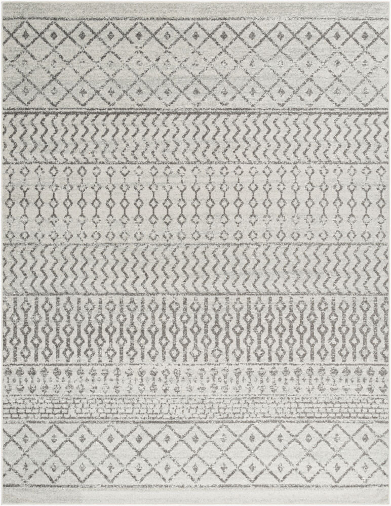Elaziz Machine Woven Rug — Charcoal/Cream