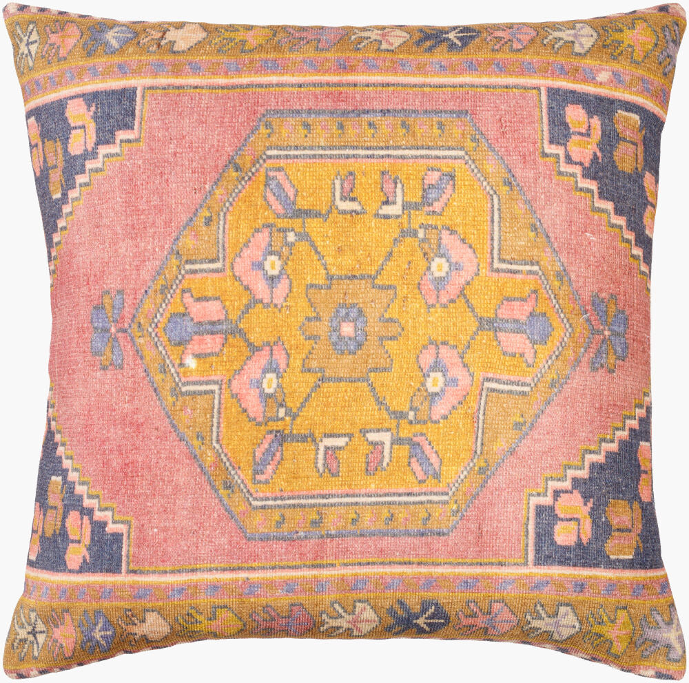 Emily Jean Accent Pillow — Denim/Dusty Pink