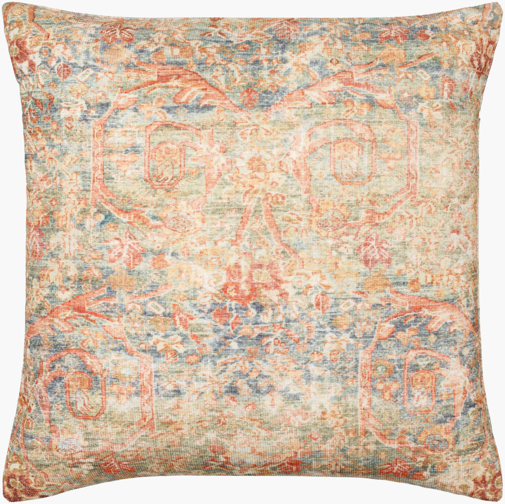 Emily Jean Accent Pillow — Blue/Burnt Orange