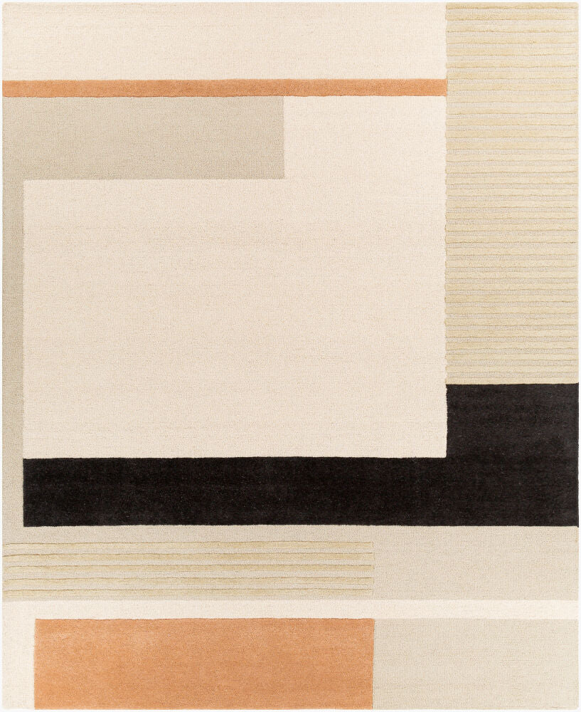Emma Handmade Rug — Black/Light Beige