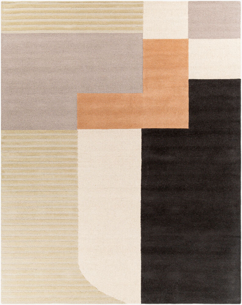 Emma Handmade Rug — Black/Light Beige
