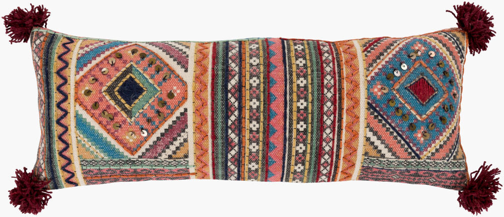 Lena Lumbar Pillow — Beige/Black