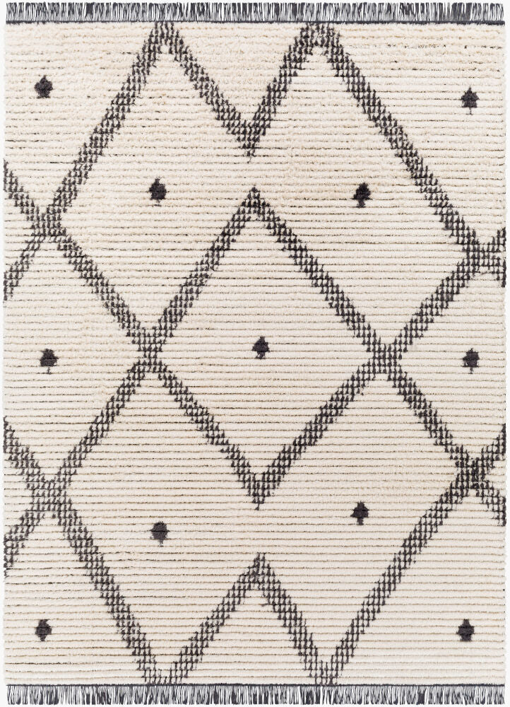 Enzo Machine Woven Rug — Black/Cream