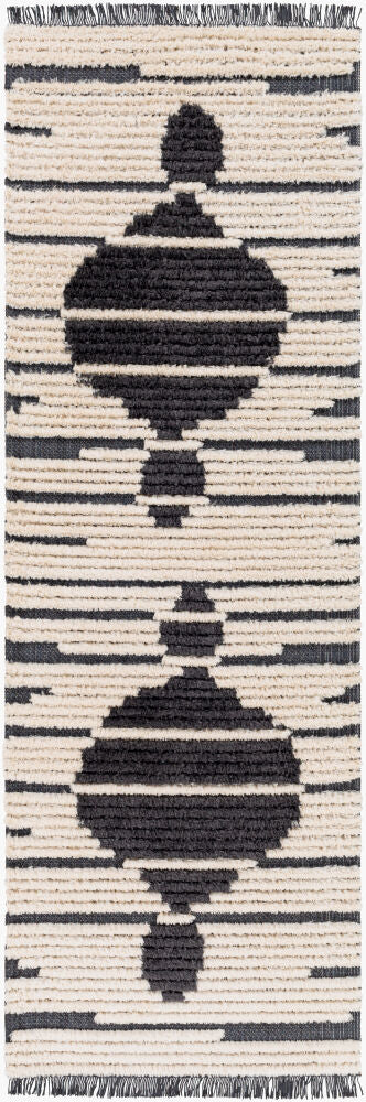 Enzo Machine Woven Rug — Black/Cream