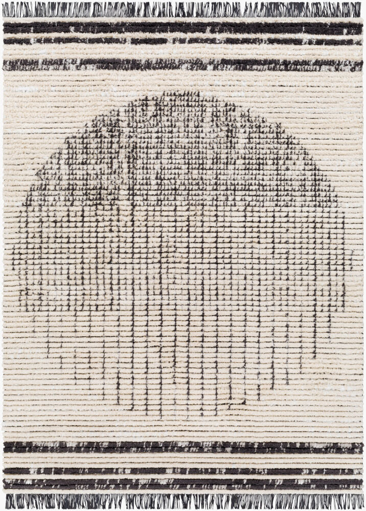 Enzo Machine Woven Rug — Black/Cream