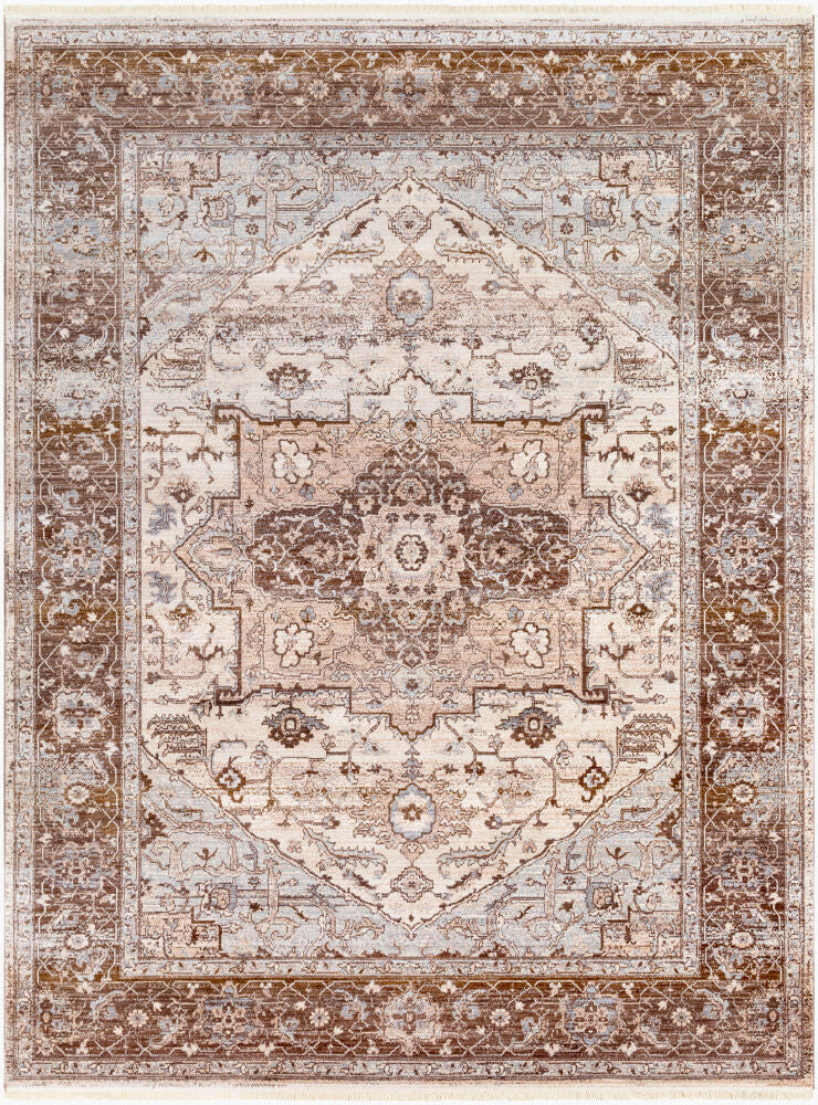 Ephesians Machine Woven Rug — Dark Brown/Gray