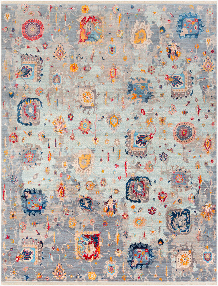 Ephesians Machine Woven Rug — Beige/Blue