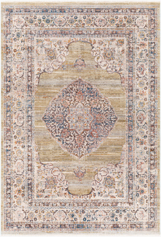 Ephesians Machine Woven Rug — Cream/Dark Blue