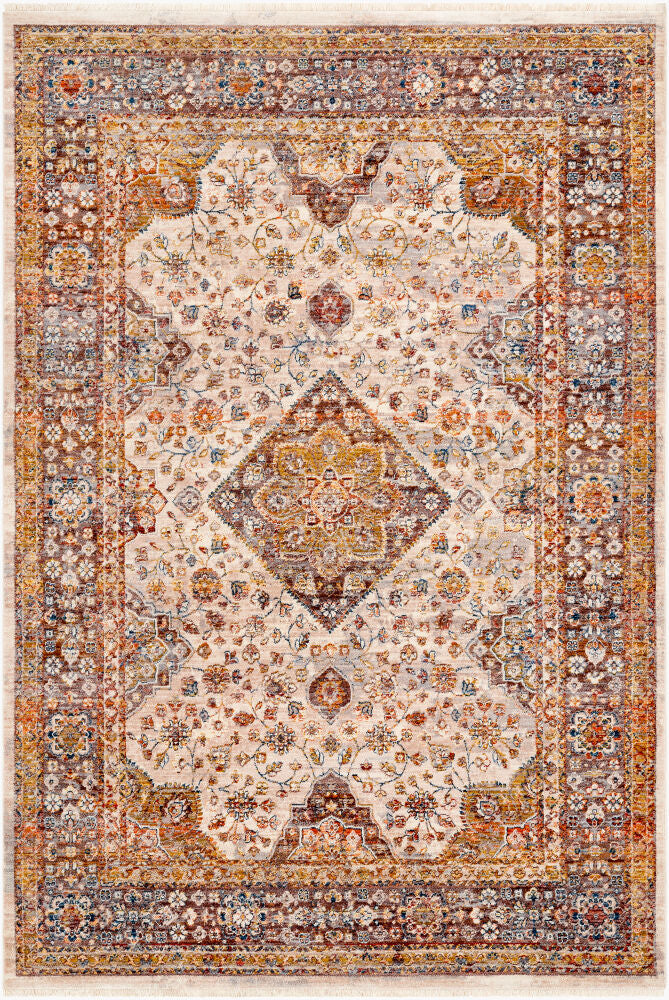 Ephesians Machine Woven Rug — Cream/Dark Blue