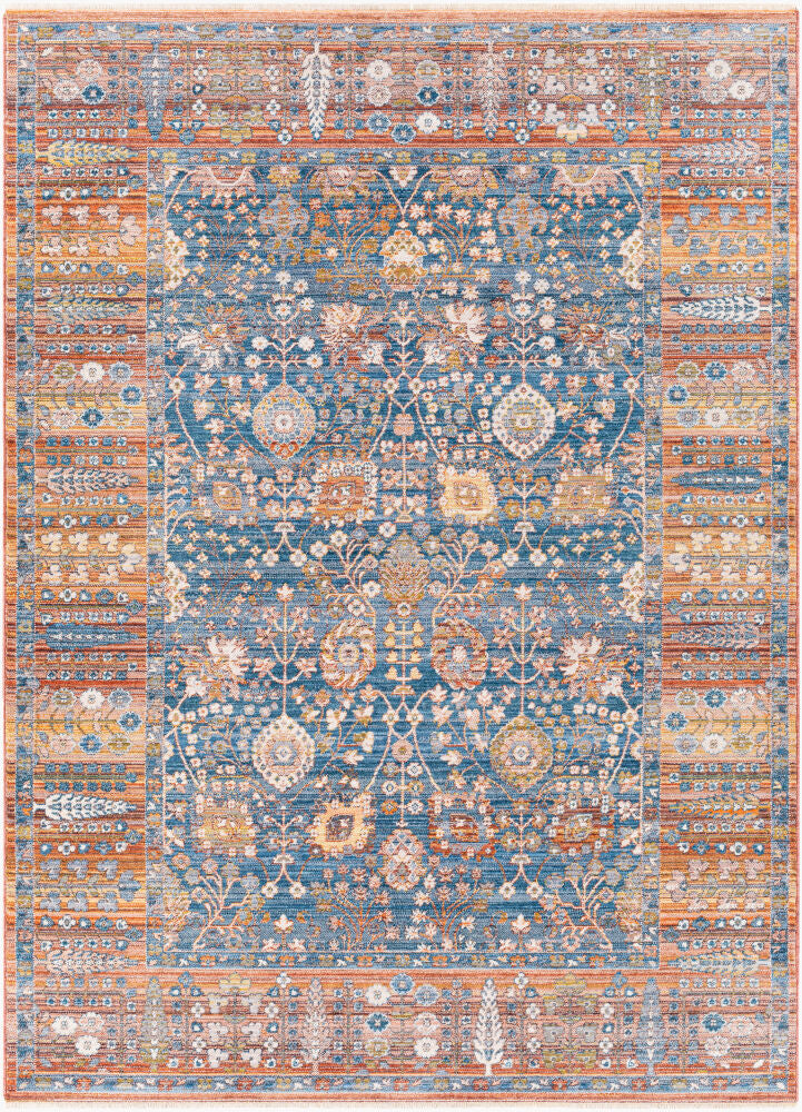 Ephesians Machine Woven Rug — Cream/Dark Blue