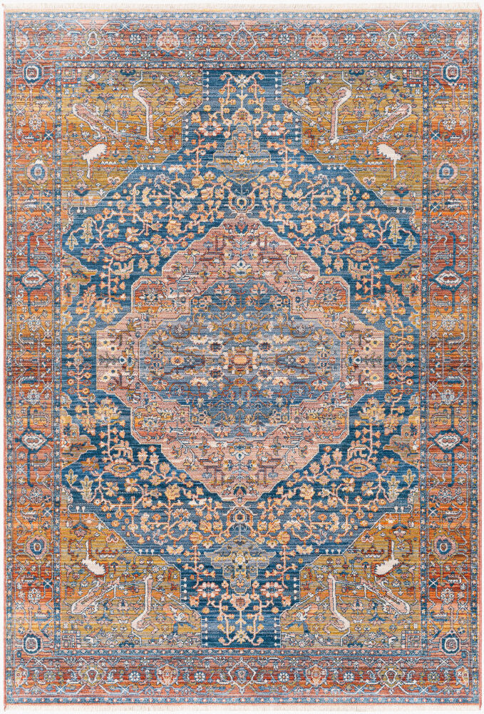 Ephesians Machine Woven Rug — Cream/Dark Blue