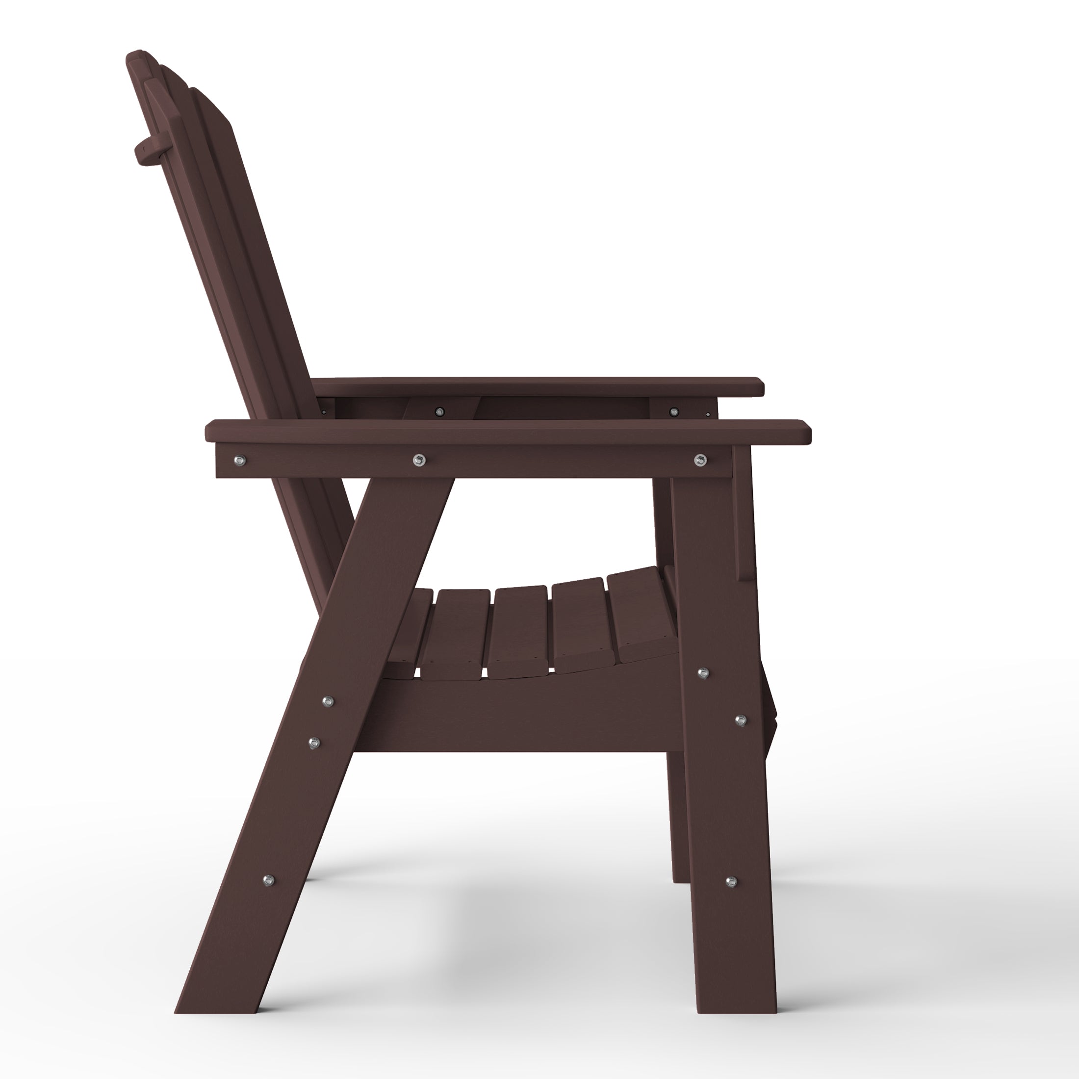 Westport All-Weather Outdoor Classic Adirondack Dining Chair Dark Brown Seahawk Designs Patio Dining Chairs