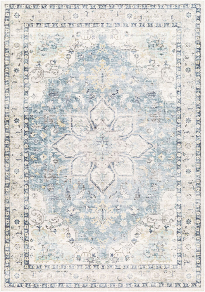 Erin Machine Woven Rug — Cream/Light Gray