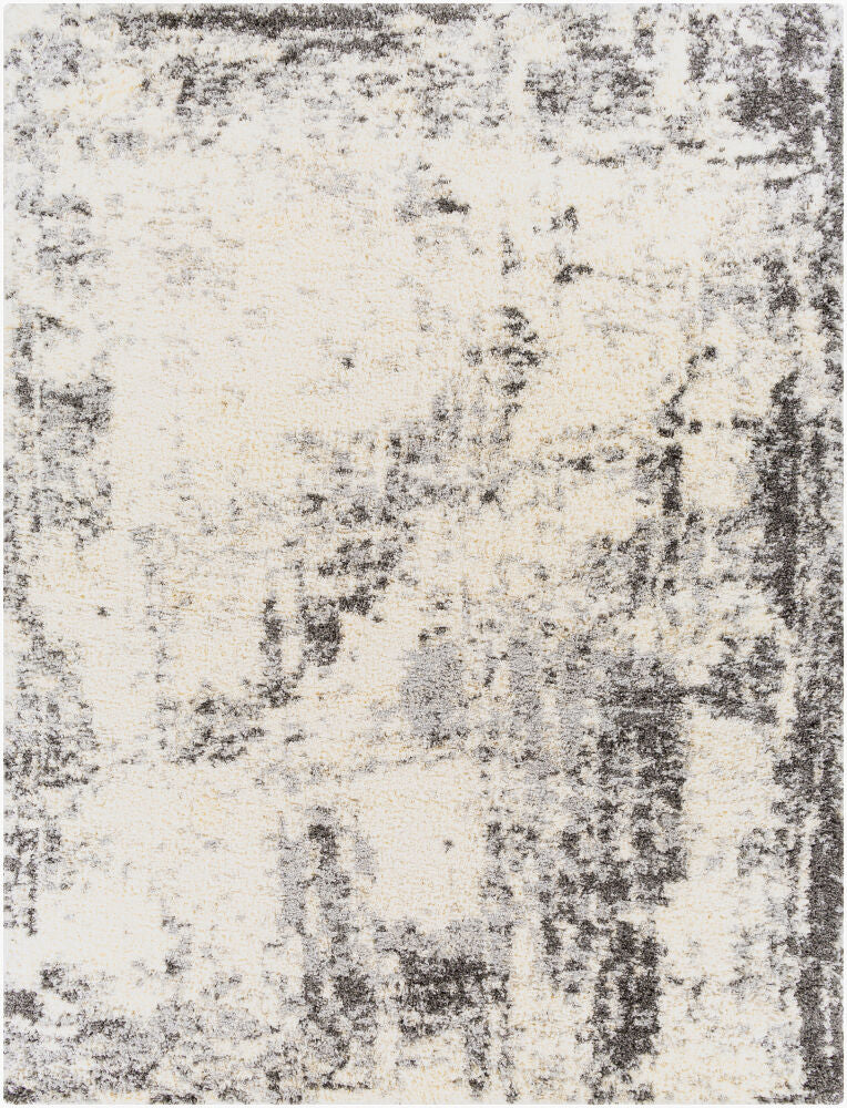 Eskimo Shag Machine Woven Rug — Black/Cream