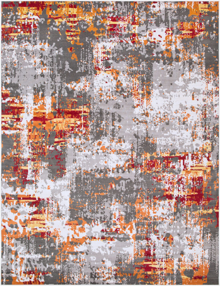 Rafetus Machine Woven Rug — Burgandy/Charcoal