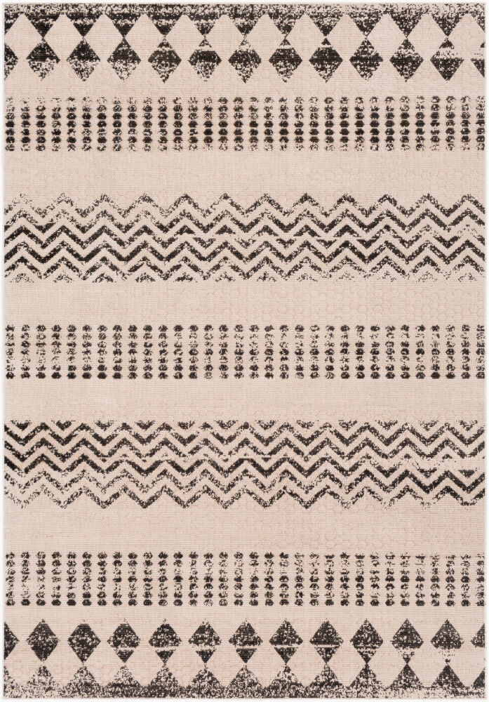 Rafetus Machine Woven Rug — Black/Tan