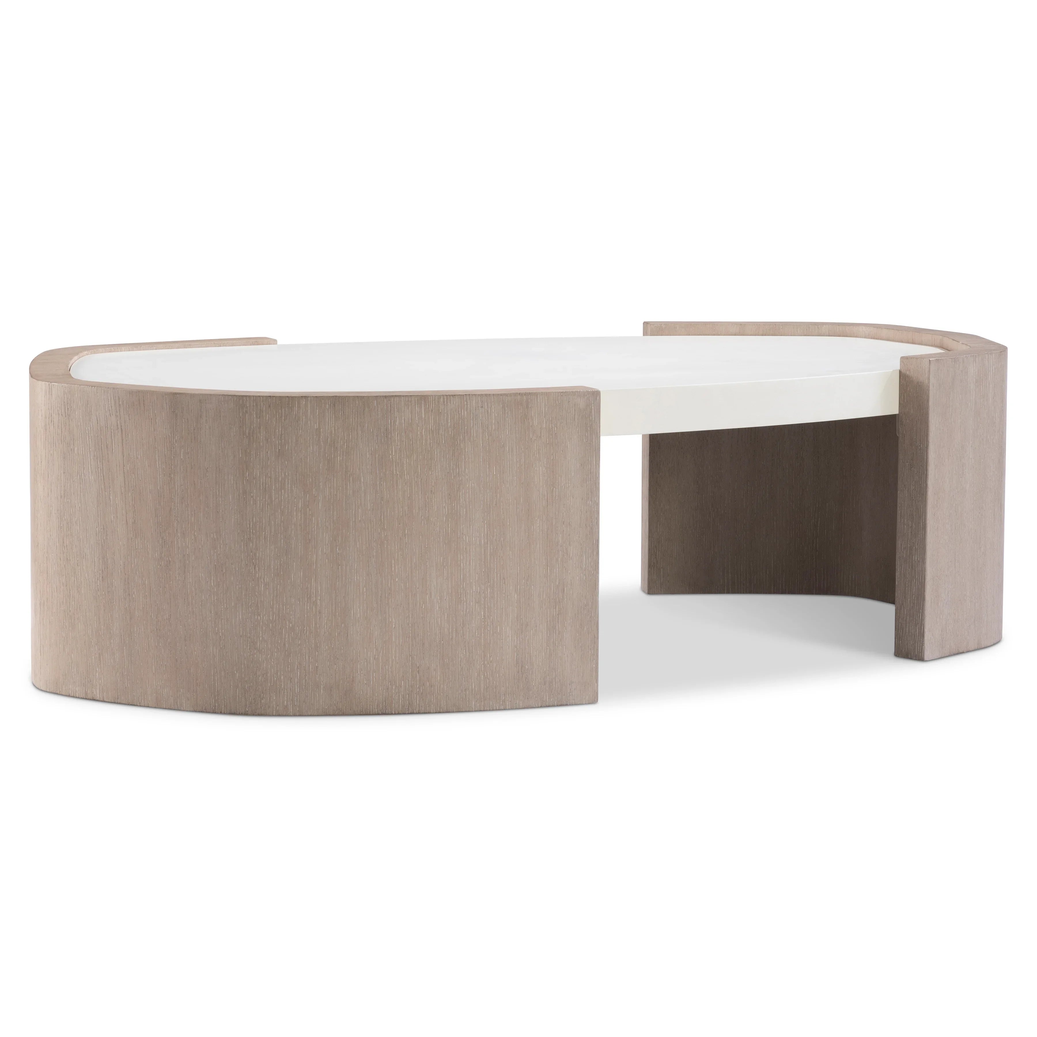 Bernhardt Weston Cocktail Table — Organic Oval in Fossil and Tawny Bernhardt Coffee Table