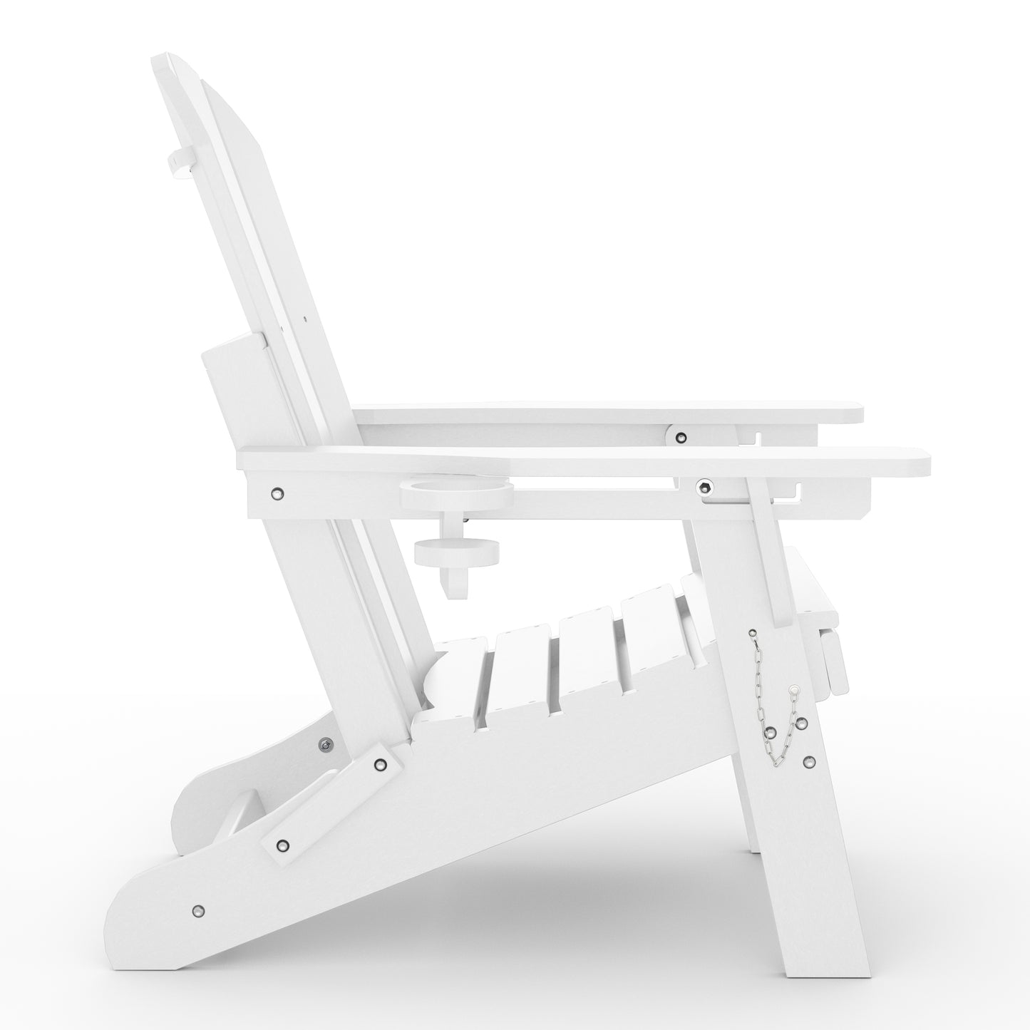 Chatham Folding Adjustable Adirondack Chair with Cup Holder and Hideaway Ottoman White Seahawk Designs Adirondack Chairs