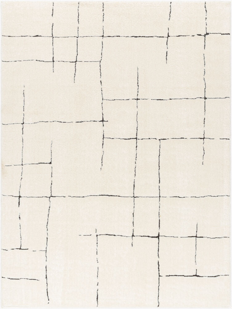 Freud Machine Woven Rug — Black/Ivory