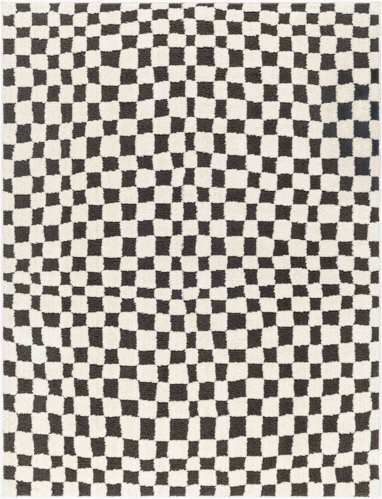 Freud Machine Woven Rug — Black/Ivory