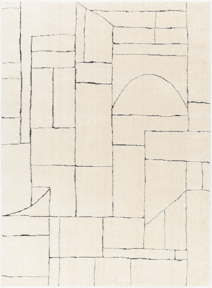 Freud Machine Woven Rug — Black/Ivory