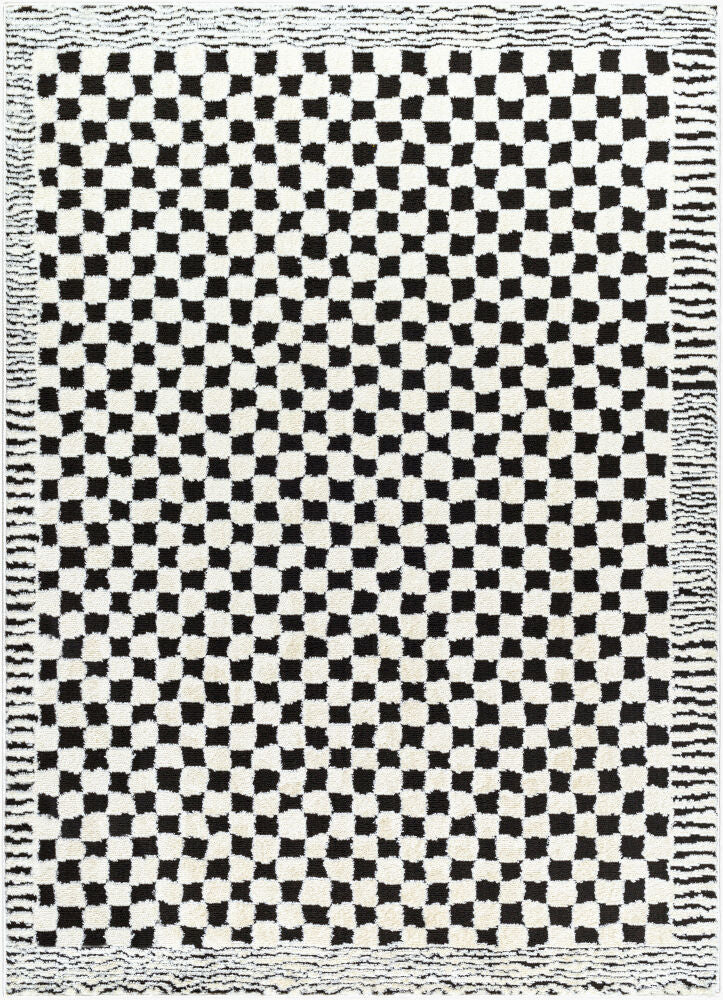 Freud Machine Woven Rug — Black/Ivory